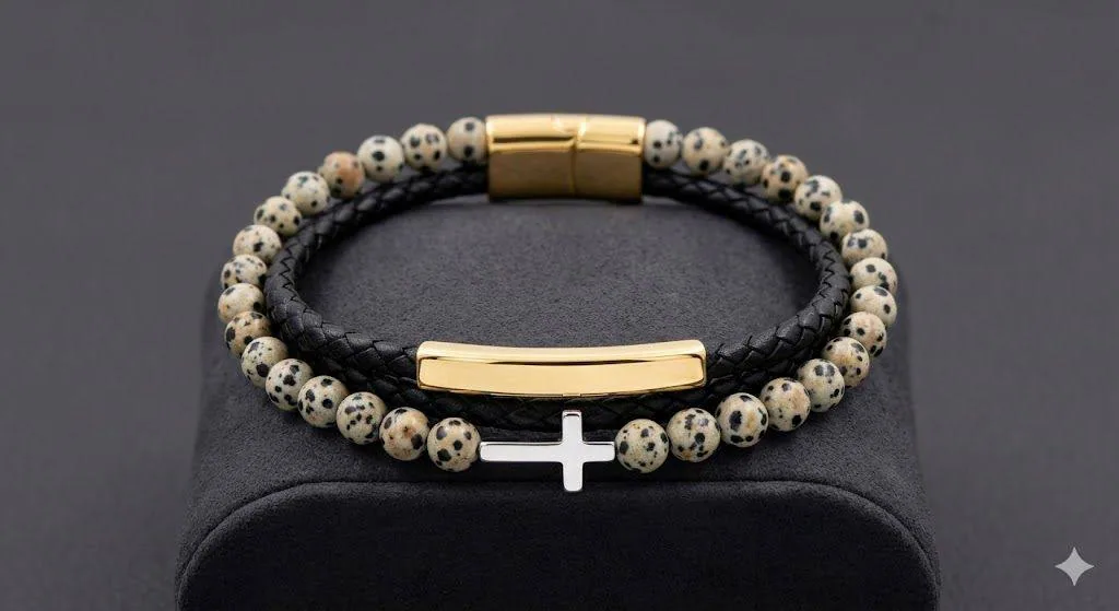 Men Leather Bracelet - Design 1
