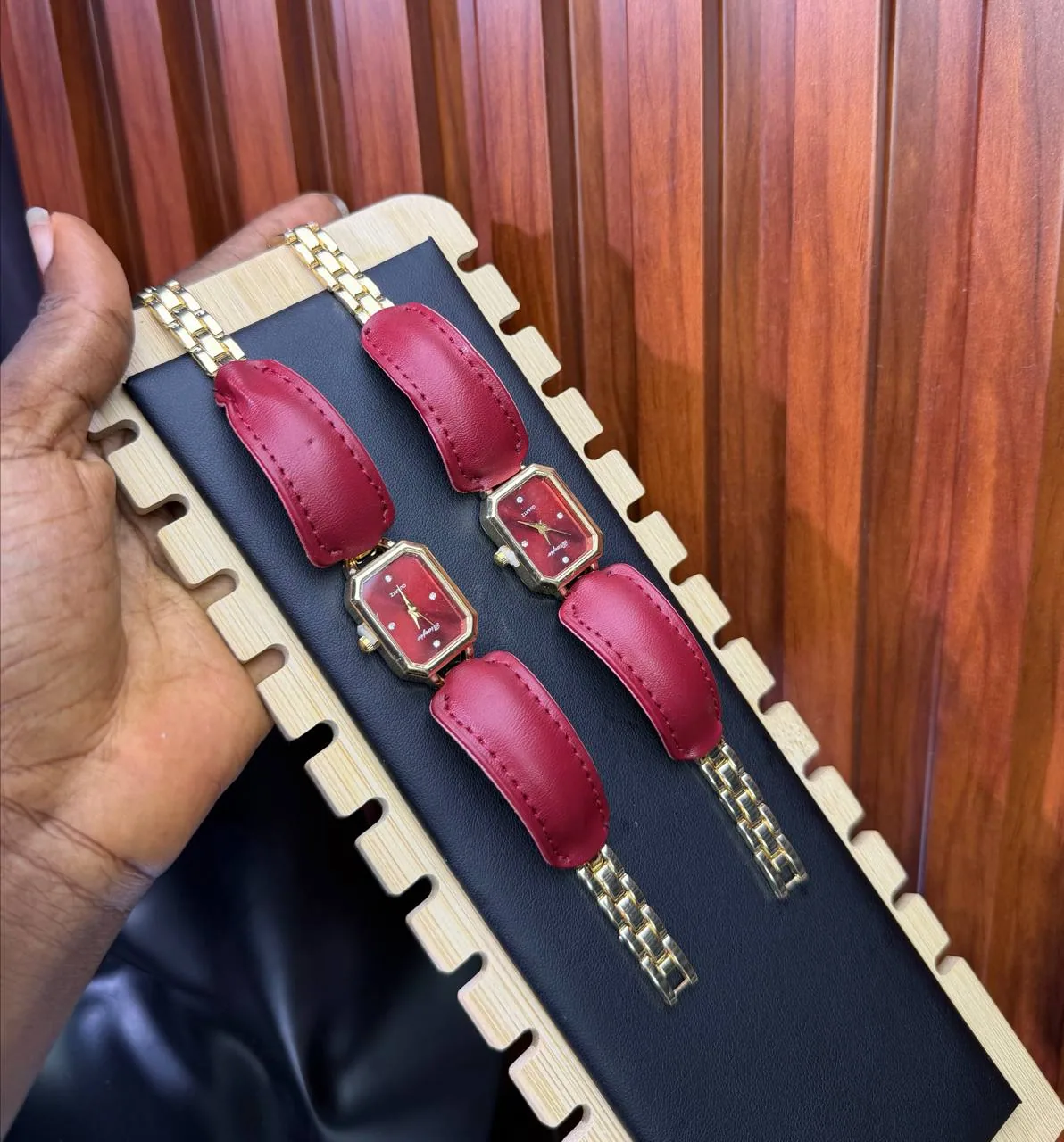 Padded Leather Bracelet Watch
