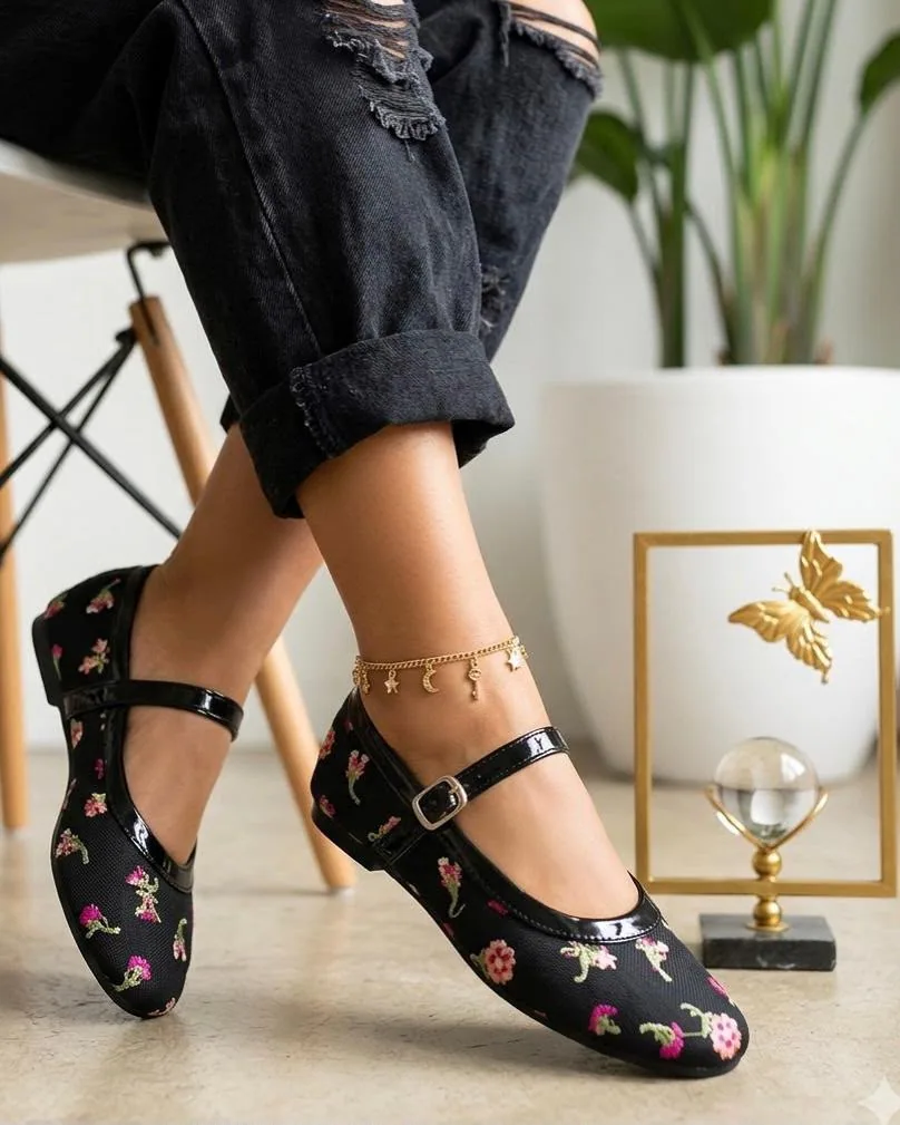 Floral Stock Ballerina Flats