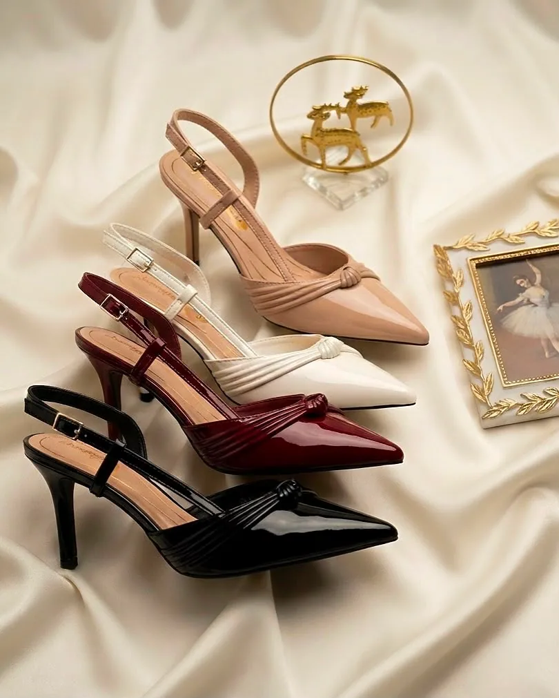 Elegant Knot Slingback Heels