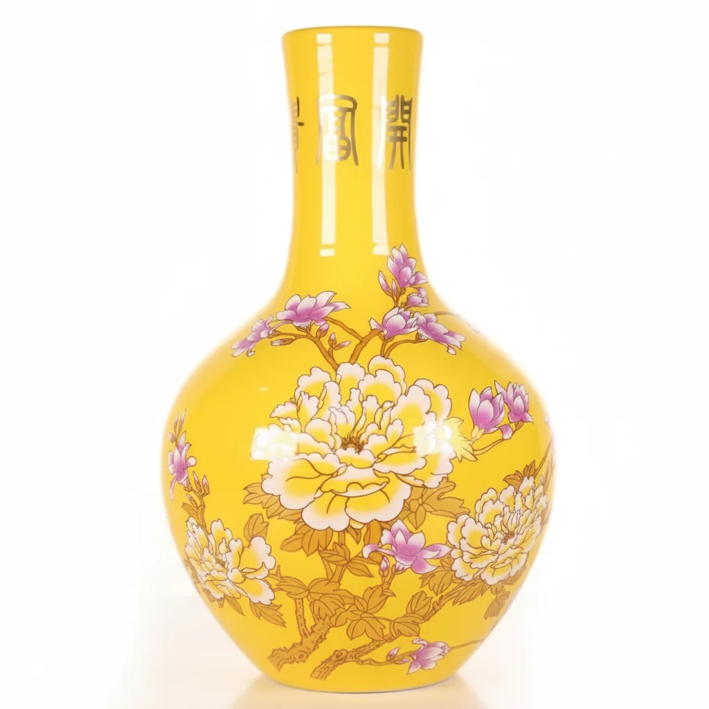 Golden Peony Harmony Vase