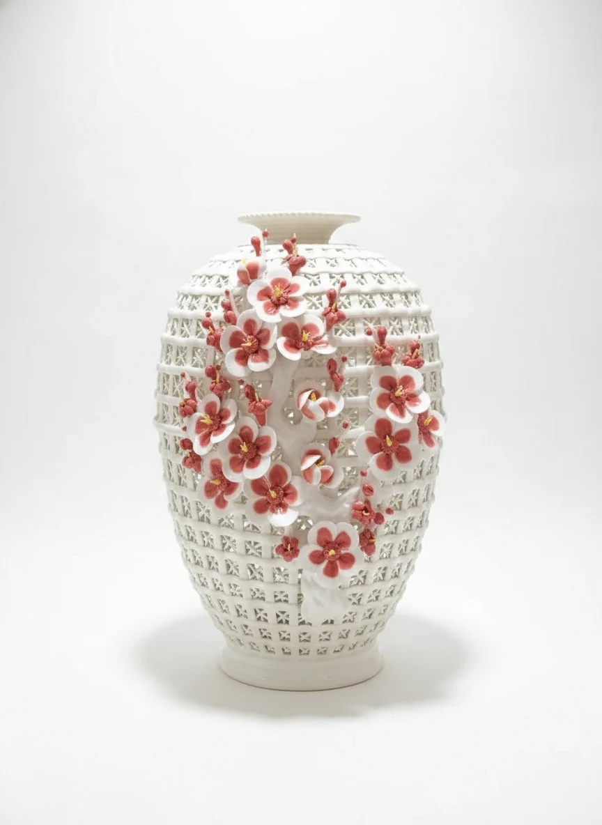 Porcelain Blossom Lattice Vase