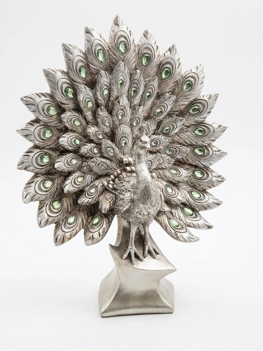 Majestic Peacock Glory Sculpture
