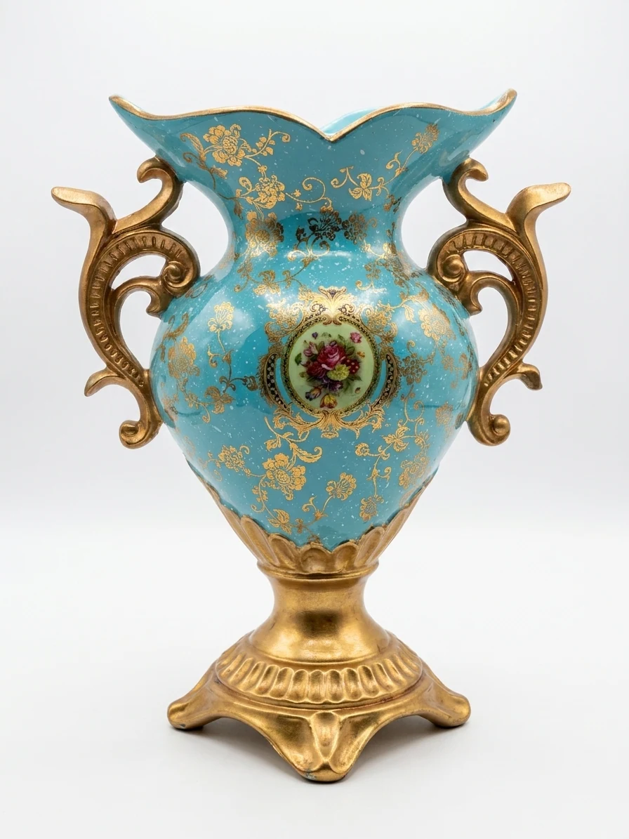 Turquoise Majesty Floral Vase