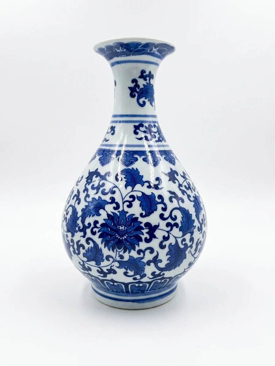 Azure Blossom Porcelain Vase