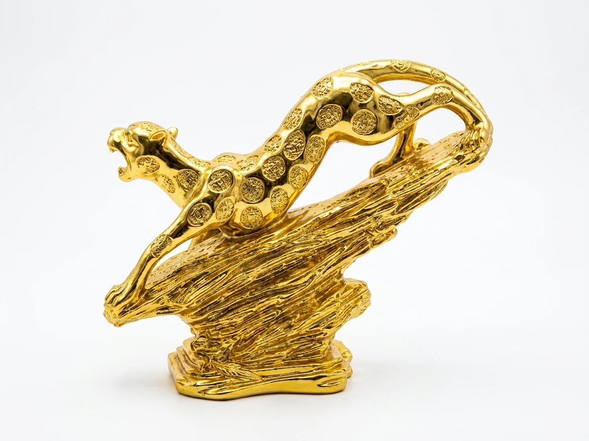 Golden Velocity Cheetah Sculpture