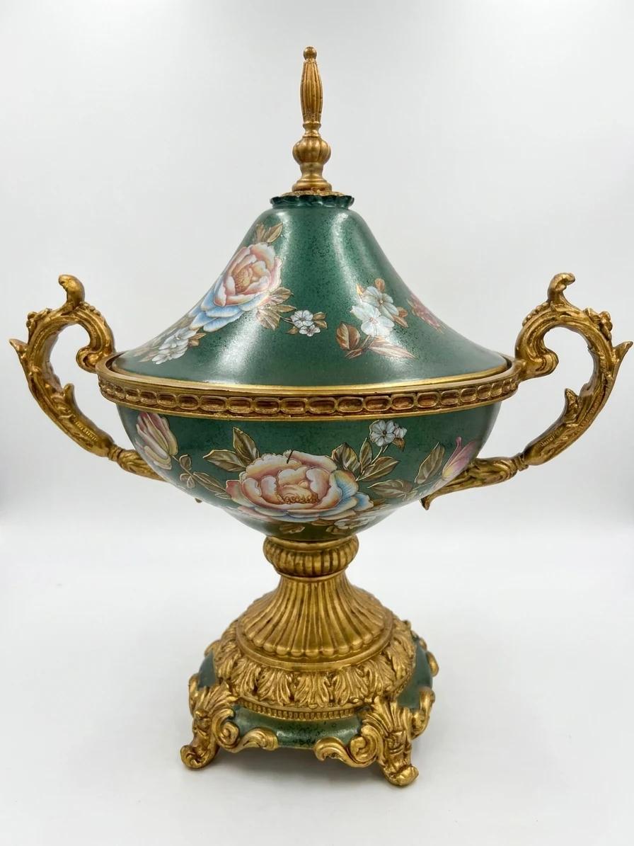 Emerald Grace Floral Urn