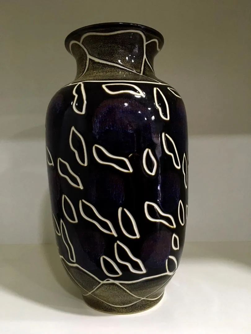Midnight Harmony Ceramic Vase
