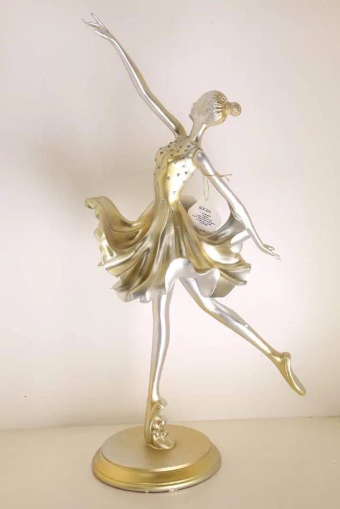 Golden Elegance Ballerina Sculpture